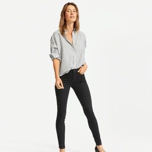 EVERLANE black authentic stretch mid-rise tall skinny jeans